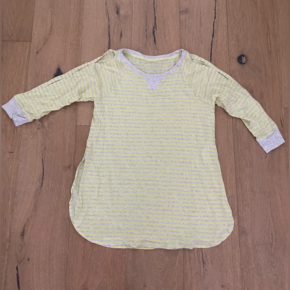 Calvin Klein Yellow Striped Long Sleeve Tee